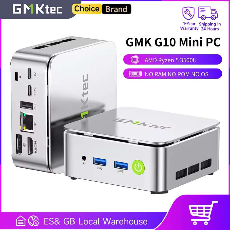GMKtec G10 Mini PC AMD Ryzen5 3500U NO RAM NO ROM w/code @ GMKtec Direct Store [UK stock]