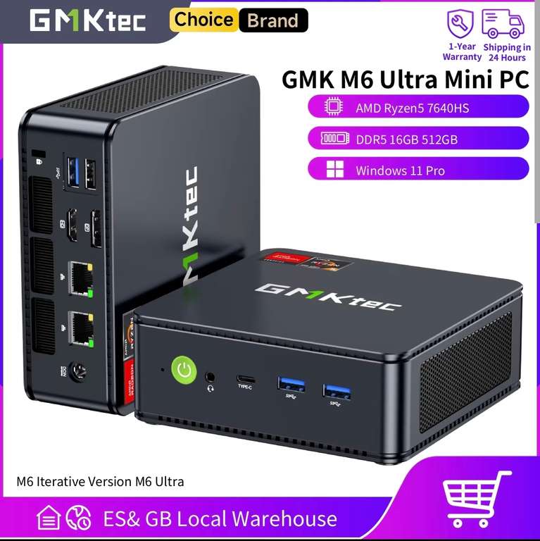 GMKtec M6 Ultra Mini PC, Ryzen 5 7640HS, 16GB DDR5, 512GB SSD - with Code & PayPal from GMKtec Direct Store