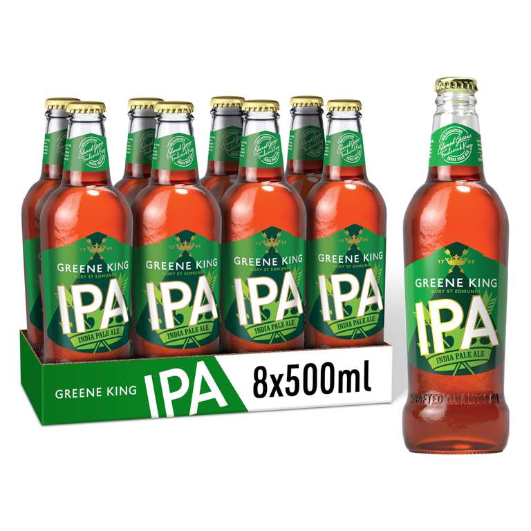 Greene King IPA Beer, 8 x 500ml Bottles, English Pale Ale - Usually dispatched within 1 to 3 weeks