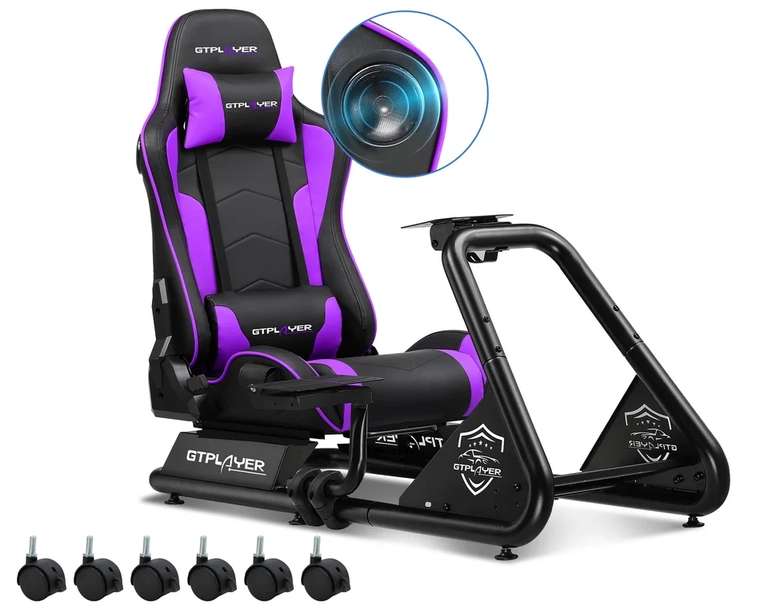 GTPLAYER Gaming Racing Simulator Cockpit with Seat, Sim Racing Cockpit Multi-function - w/Code - GTPLAYER UK Store