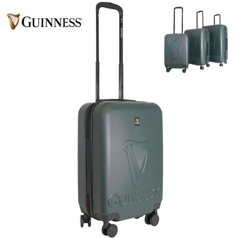 Guinness ABS Hard Shell Spinner Suitcase & Cabin Luggage - 65cm £39.99/75cm £49.99( Officially Licensed / Green or Black / 56CM ) @Bag Magic