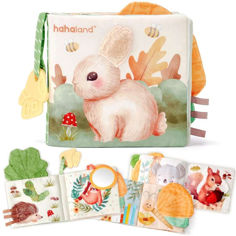 hahaland Baby Toys Soft Cloth Newborn Sensory Books 0-6 Months - Sold by Hahaland Toys