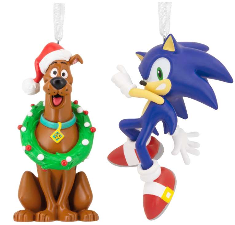 Hallmark Ornaments: Scooby-Doo / Sonic the Hedgehog Christmas Tree Ornaments