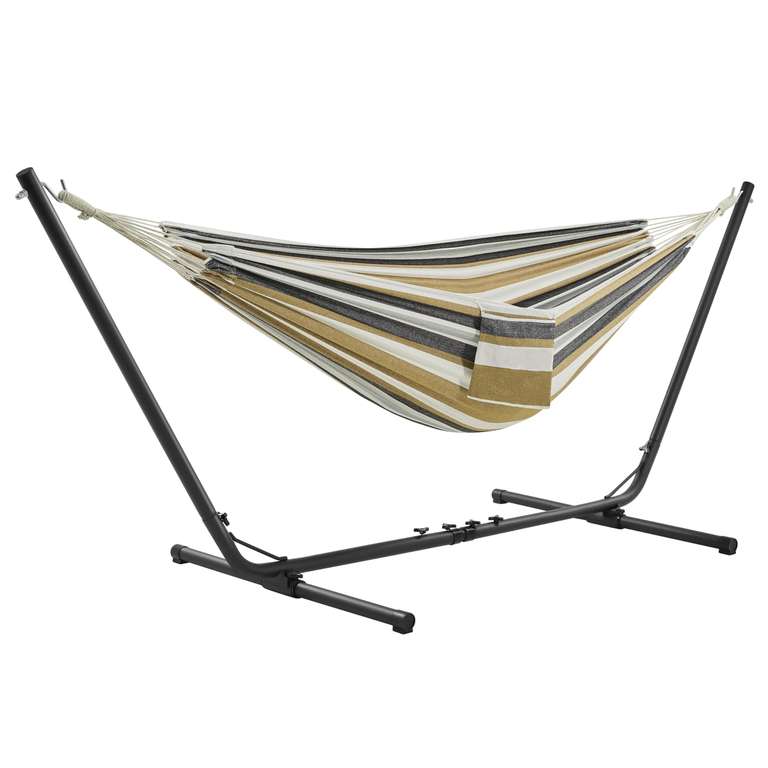 Hammock Set, 2-seater Cotton Hammock with Adjustable Metal Frame & Carrying Bag. Shipper / Seller Yaheetech UK