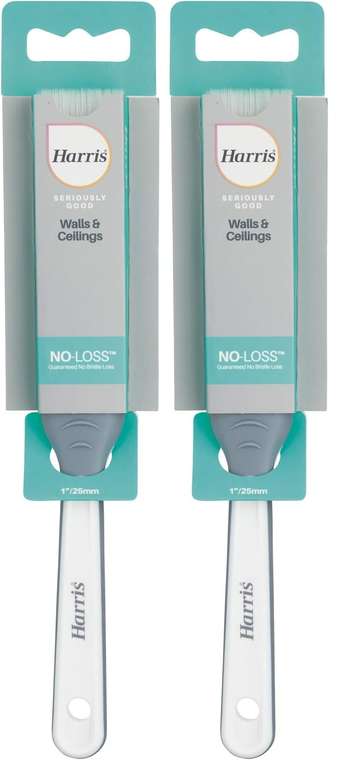 Harris 102011001 Seriously Good Walls & Ceilings No Loss Cutting In Paint Brush, 1in (Pack of 2)