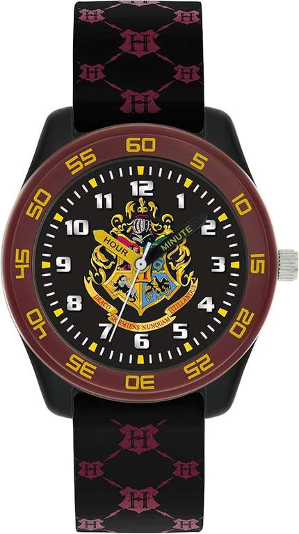 Harry Potter Kids Black Rubber Strap Time Teacher Watch HP9050, Black