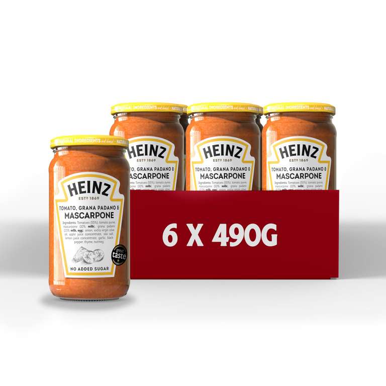 Heinz Tomato, Grana Padano and Mascarpone Pasta Sauce 6 x 490g - Prime Exclusive