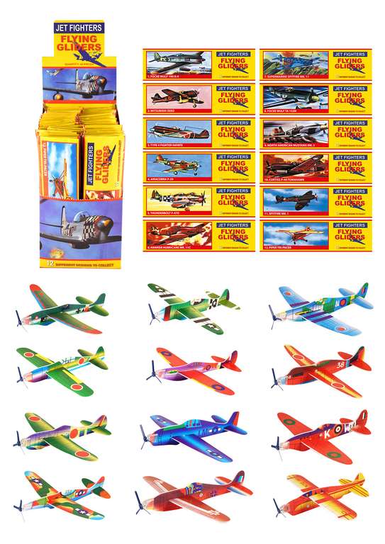 HENBRANDT Pack Of 12 Classic World War II Flying Plane Gliders Toys - sold & dispatched by Bobbins Bicycles LTD