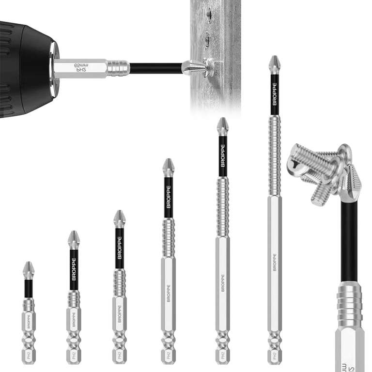 High Magnetic Screwdriver Drill Bit Set, Universal Anti-Slip Magnetic Electric Screwdriver Set for Various Sizes - Sold by Linddersen / FBA