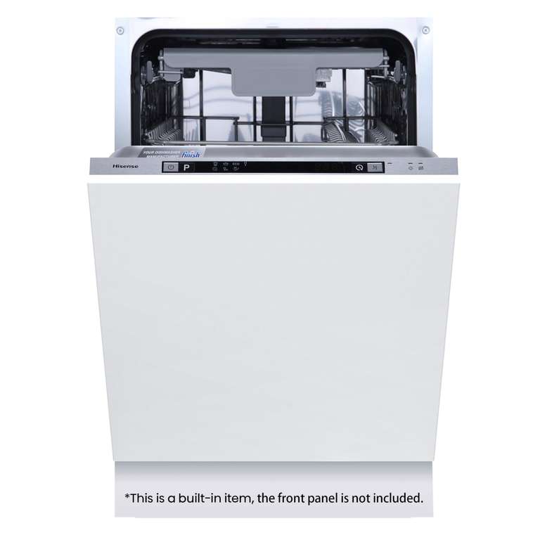Hisense HV523E15UK 10 Places Slimline Fully Integrated Dishwasher White, 2 year warranty + free unpack, install, removal of old appliance
