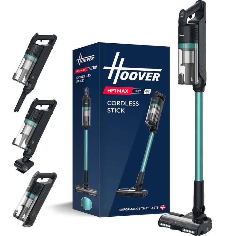 Hoover HF1 Max Cordless Vacuum Cleaner 200W – 50 Min Runtime, HEPA Filter - HF1M10P
