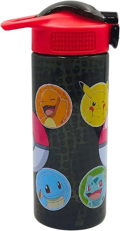HOX Collection Pokémon 600ML Flip Up Straw Reusable BPA-free Plastic Water Bottle with Carry Loop