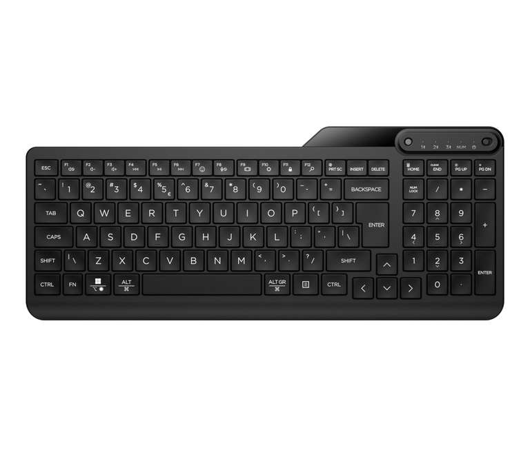HP 460 Multi-Device Bluetooth Keyboard, Chrome/PC/Mac, Connect Up To 3 Devices, 12 Programmable Shortcut Keys, 24M Battery, US Layout, Black