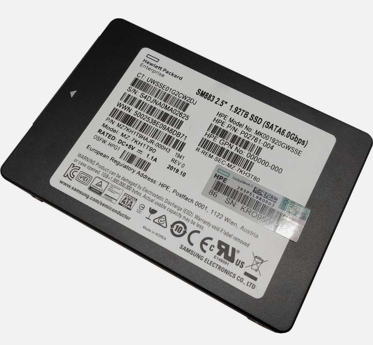 HP Enterprise Samsung SM883 MZ-7KH1T90 1.92TB 2.5" SATA Solid State Drive (SSD) - Used. Sold by PCS4U UK