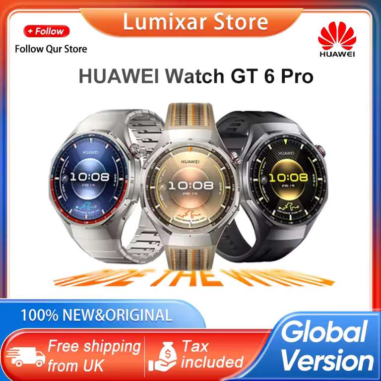 HUAWEI Watch GT 6 Pro Global Version 46mm Smartwatch 1.47" AMOLED Screen Up to 21-Day Battery Life - Sold by Lumixar Store
