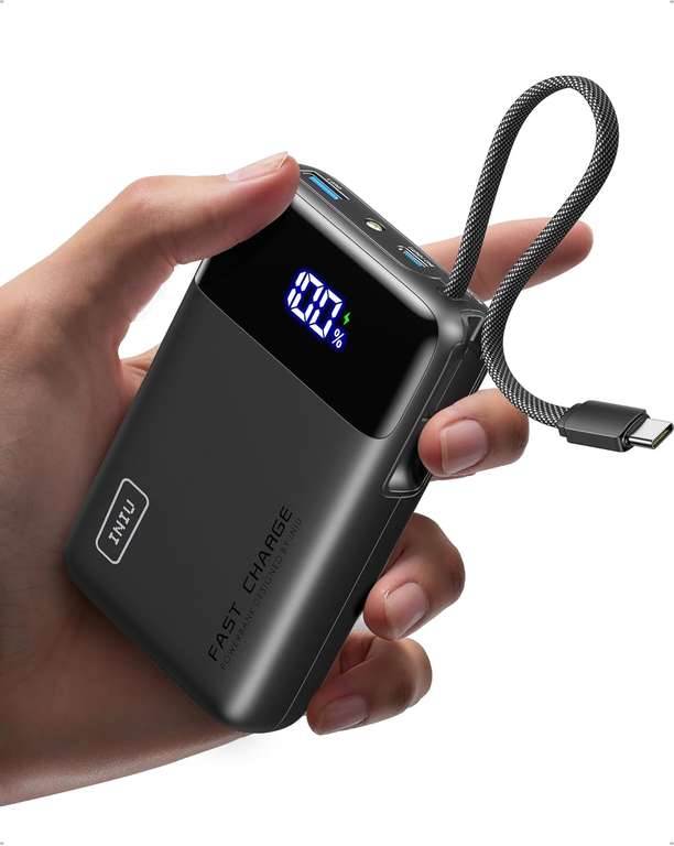 INIU 45W PD 20000mAh Power Bank with Built-in USB C Cable - SimpleLife LLC FBA (Discount at Checkout)