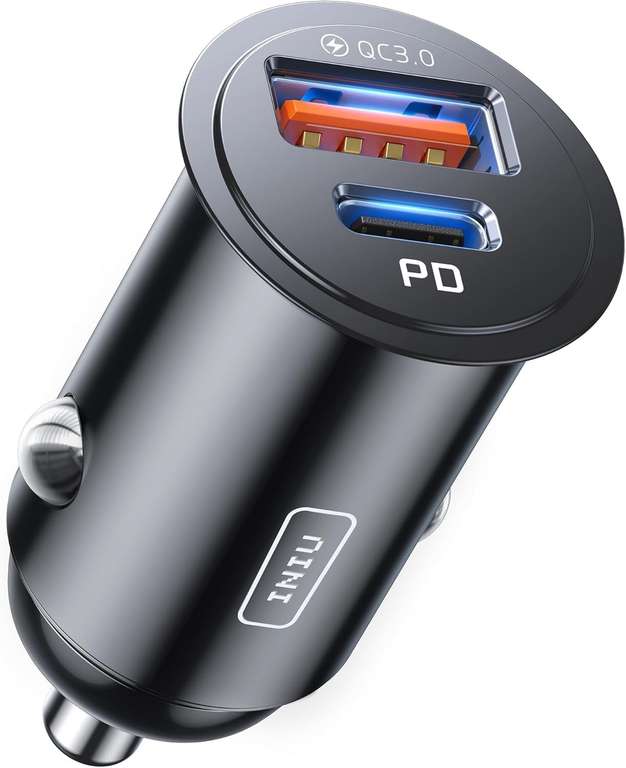 INIU Car Charger, Total 60W [USB C 30W+USB A 30W] Cigarette Lighter Charger