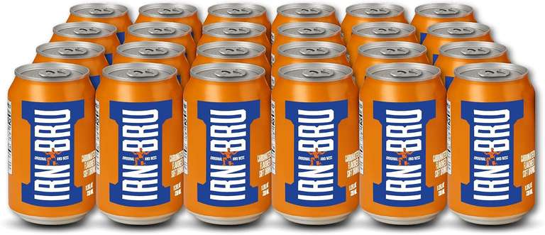 X2 IRN-BRU Carbonated Soft Drink, 24 Pack, 330ml Cans (48 Total)