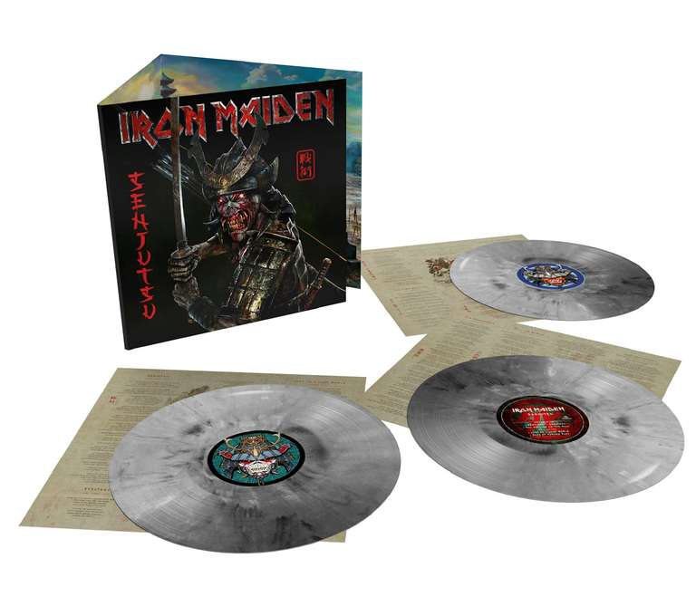 Iron Maiden - Senjutsu Silver & Black Marble Amazon Exclusive Edition Triple Colour Vinyl Box Set