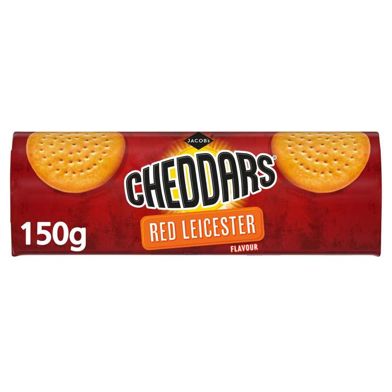 JACOB'S Cheddars Red Leicester Flavour Cheese Biscuits, 150 g