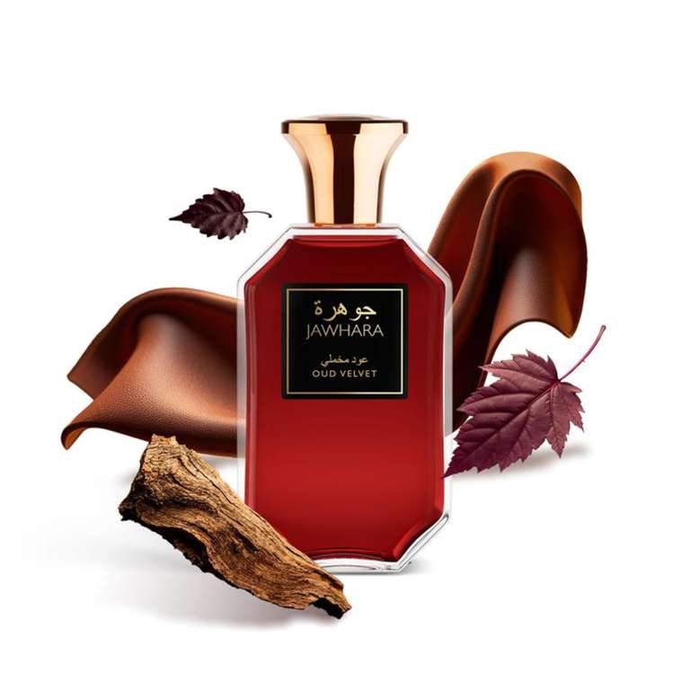Jawhara Collection Oud Velvet Unisex Eau de Parfum, Woody Ambery Fragrance, With Saffron, Oud Wood & Vanilla Accords, 100ml - Prime Exc