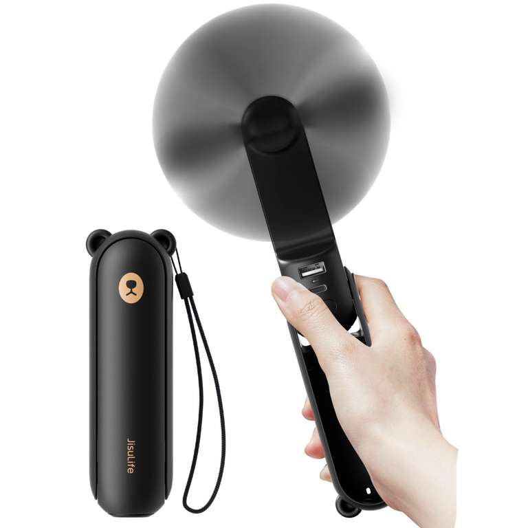 JISULIFE Fan with Powerbank, Battery Operated or USB Powered Foldable, 3 Speeds - Black/£15.98 White. Sold By JISULIFE UK/FBA