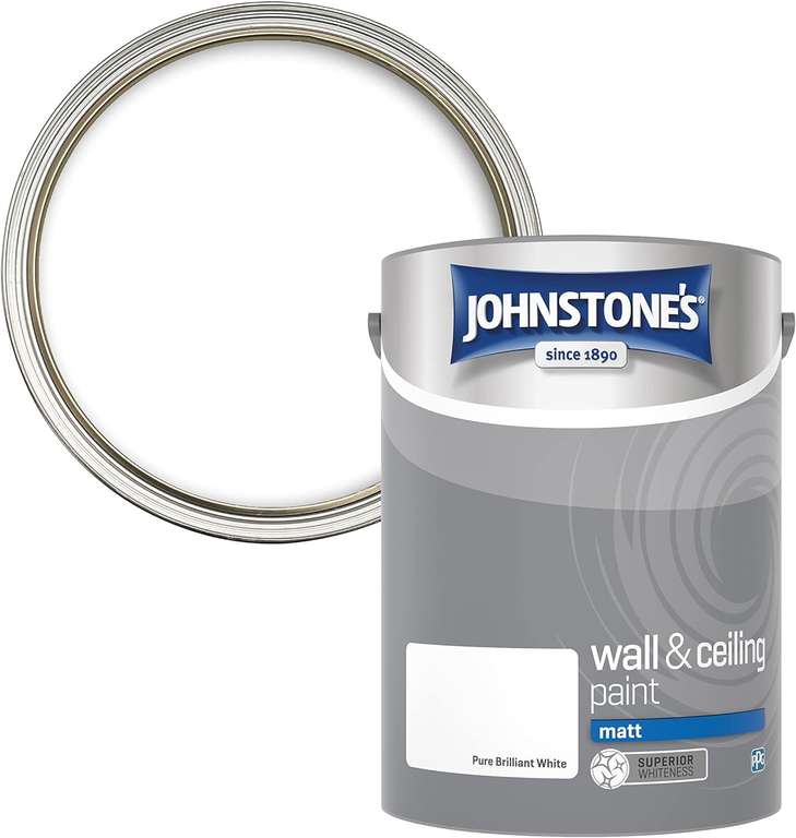 Johnstone's - Matt Wall & Ceiling Paint - Pure Brilliant White - 5L
