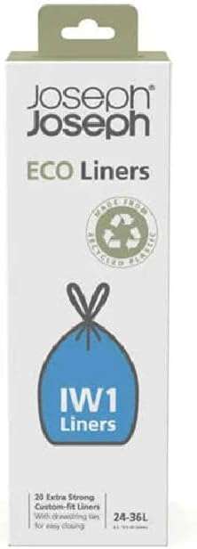 Joseph Joseph IW1 Eco Recycled Plastic Bin Liners, – Pack of 20, Holds 24-36 Litres