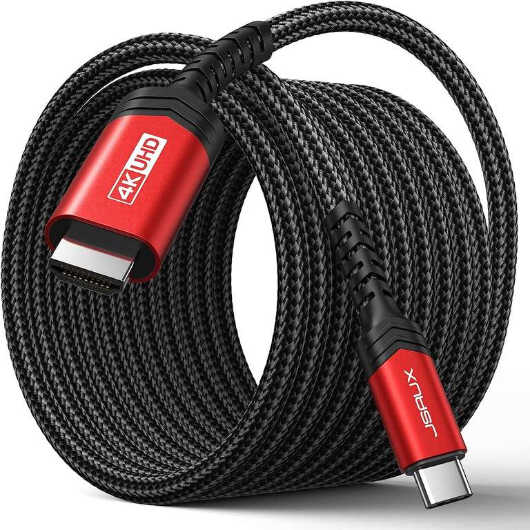 JSAUX USB C to HDMI Cable 3M【4K@60Hz】 USB 3.1 Type-C to HDMI 2.0 Cable @ JS Digital UK /FBA
