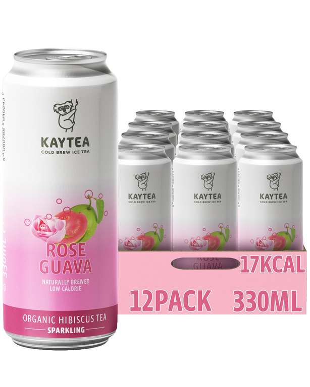 KAYTEA Sparkling Rosay Ice Tea (Pack of 12 x 330 mL) - prime