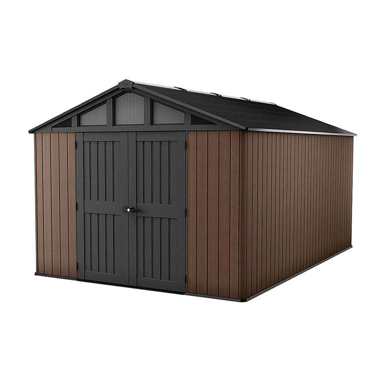 Keter Stronghold 8x6ft Outdoor Garden Shed - Grey | Heavy‑Duty Resin Storage Shed with Double‑Wall Construction
