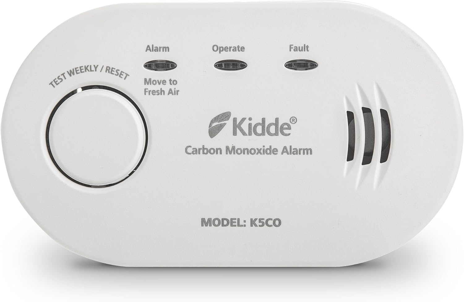 Kidde 5CO Carbon Monoxide Alarm and Detector with AA Batteries - 10 Year Sensor Life CO Alarm for Home - Shipper / Seller Safelincs