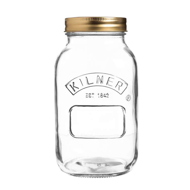 Kilner Preserve Jar 1L (1000ml) Round Glass Screw Top Lid