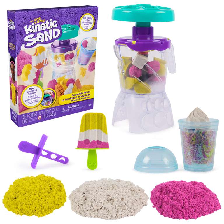 Kinetic Sand, Smoothie Mixer Playset with 14 oz Play Sand, Tools and Popsicle Mould,