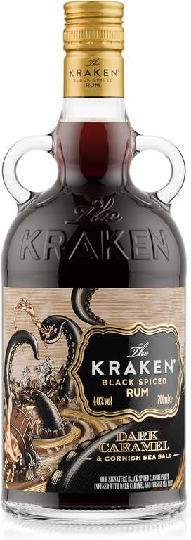 Kraken Dark Caramel & Cornish Sea Salt Black Spiced Rum 40% ABV 70cl