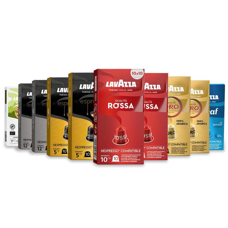 Lavazza, Variety Pack, 100 Aluminium Capsules Compatible with Nespresso Original Machines
