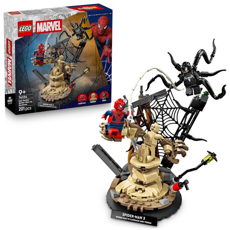 LEGO 76334 Marvel Epic Battle: Spiderman VS Sandman with 3 Minifigures inc Venom - 3 for £39.99