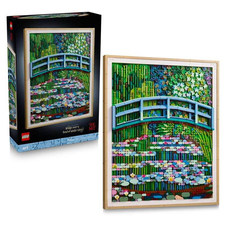 LEGO Art Claude Monet – Bridge over a Pond of Water Lilies - Hanging 3D Wall Art for Home Decor - 31220