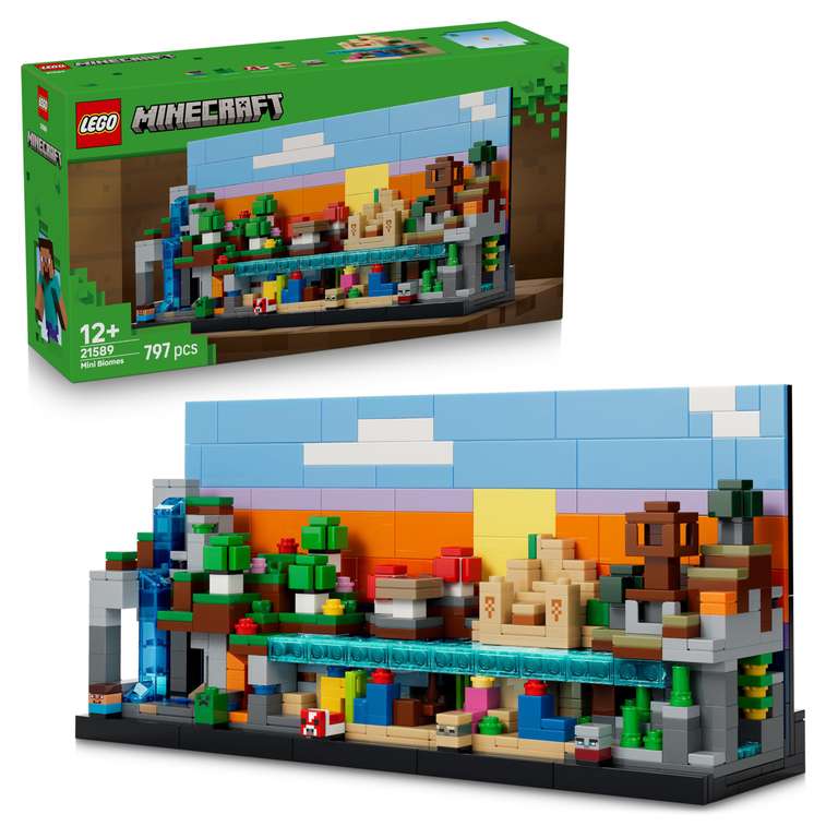 LEGO Minecraft Mini Biomes Toy 21589 - DIY Miniature Room Decor Kit - 3D Puzzle