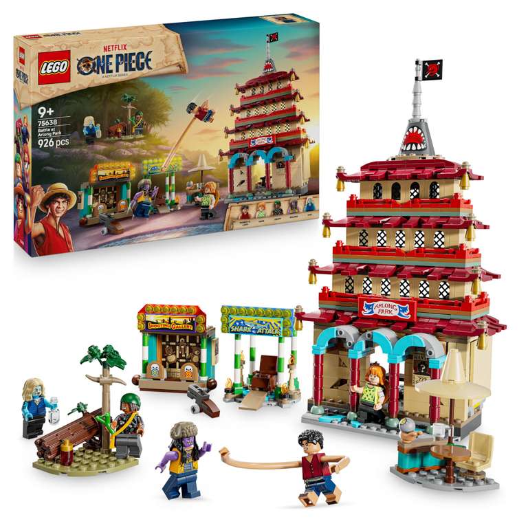 LEGO ONE PIECE Battle at Arlong Park with 5 Minifigures incl. Luffy & Nami, plus a Collapsing Pagoda - 75638
