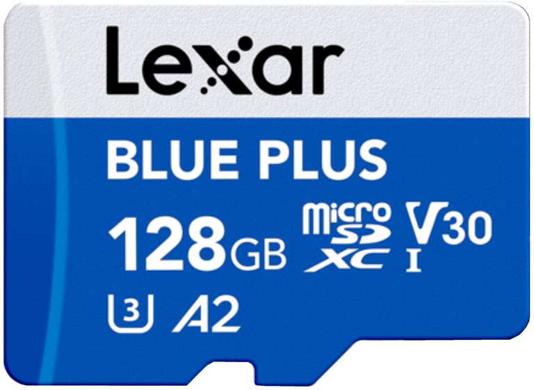 Lexar Blue Plus 128GB MicroSD Memory Card UHS-I with SD adapter - Sold by SD Card Express UK FBA