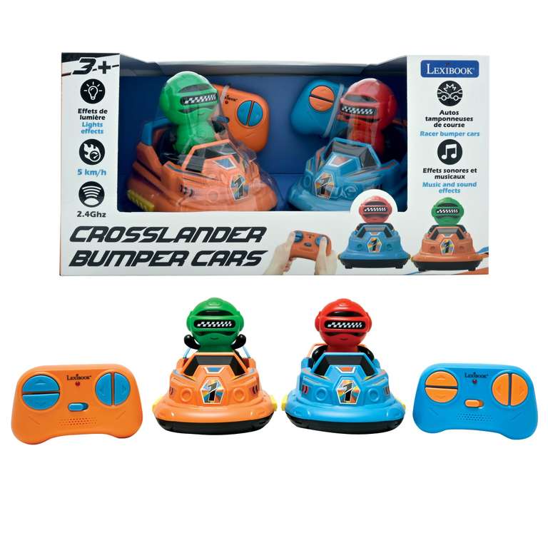 LEXIBOOK, Crosslander Bumper Cars, Set of 2 Radio-Controlled Racing Bumper Cars