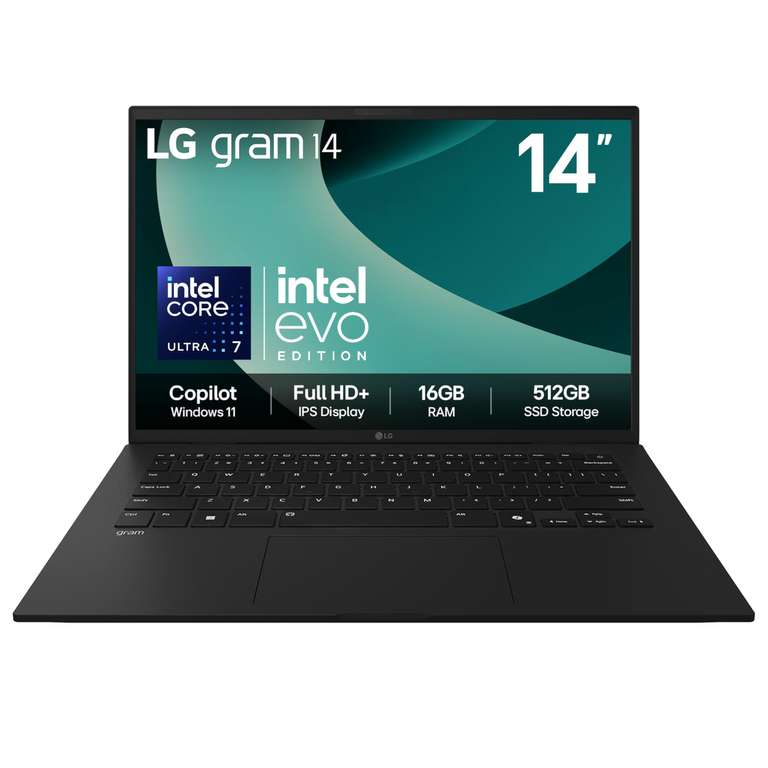 LG Gram 14Z90T - 14 Inch FHD+ IPS Ultra-Lightweight Laptop, Intel Core Ultra 7 255H EVO Edition, 16GB RAM, 512GB SSD, Hybrid AI, 2025
