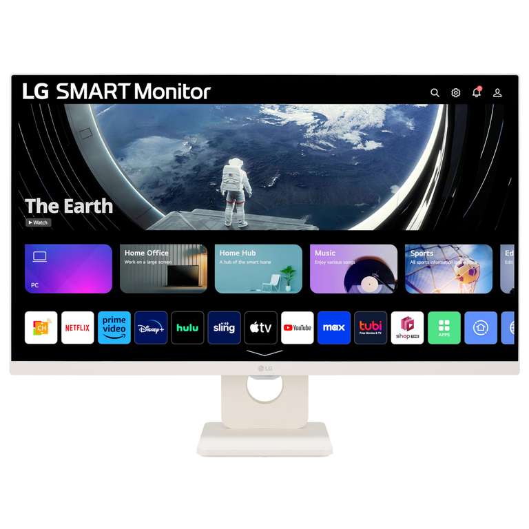 LG SMART Monitor 27U511SA-W - Full HD 1080p IPS 27 Inch, 100Hz, 5ms Response Time, Built-in Speakers,