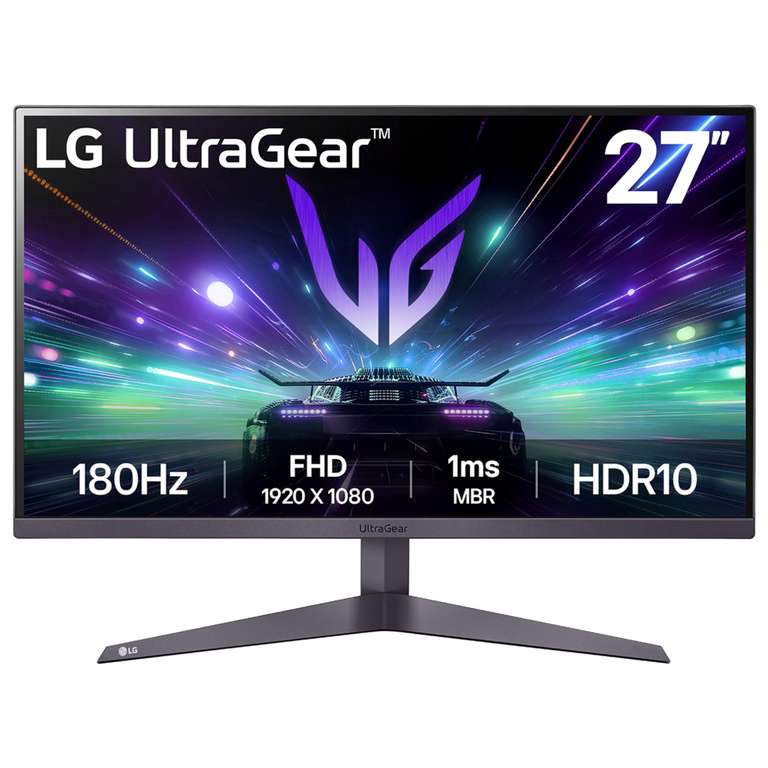 LG UltraGear Gaming Monitor 27GS50F, 27 Inch, 1080p, 180Hz, 1ms MBR, 5ms Response Time, HDR 10, AMD FreeSync, Smart Energy Saving
