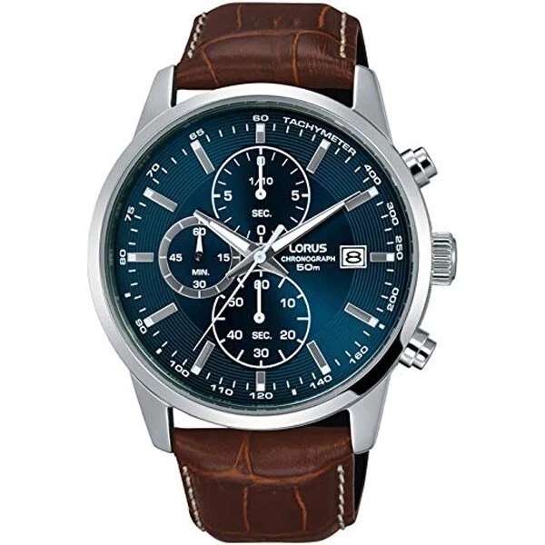 Lorus Gents Chronograph Leather Strap 42mm Watch RM337DX9 (New Without Box Or Papers) - w/Code, Sold By Rubicon Watches