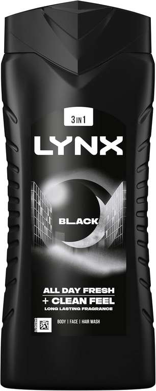 Lynx Black 3-in-1 Body Wash Shower Gel 500ml - £2.14 / £1.91 S&S