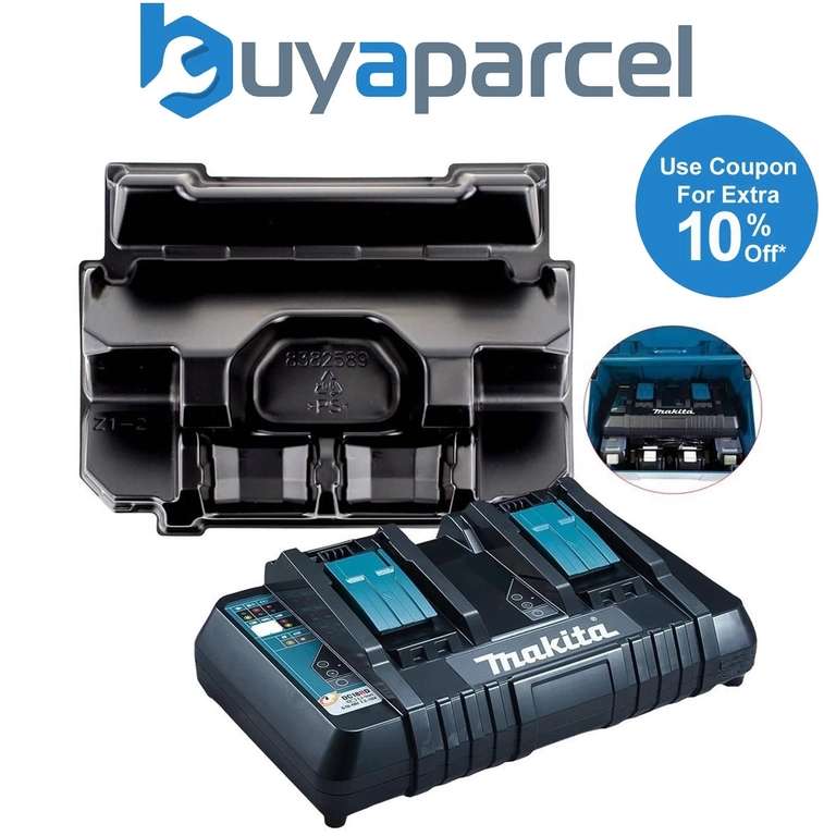 Makita DC18RD 240v 18v Dual Port Fast Battery Charger + Makpac 3 Case Inlay - Using Code / Sold By buyaparcelstore (UK Mainland Only)