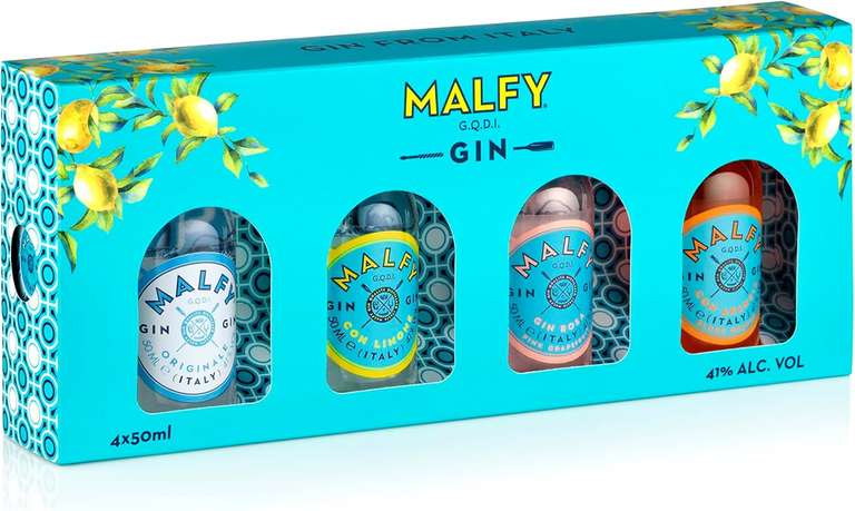 Malfy Italian Gin Miniatures Gift Box Selection 4 x 5cl