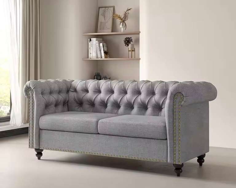 mcc direct Large 2 seater Chesterfield Style Button back Sofa - UK stock - Mcc Outlet Store
